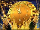 New Year Clock, Champagne Bottles