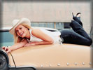 Jessica Simpson wearing Hat & Laying on Lincoln Hood, Cars & Girls