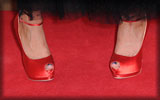 Kaley Cuoco, Feet, Peep Toes, Red Shoes