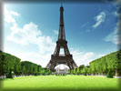 Eiffel Tower, Paris, Green Grass, Sky