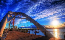 Humber Bay Arch Bridge, Toronto, Sunset