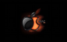 Apple Logo, Black & Orange, Mac OS